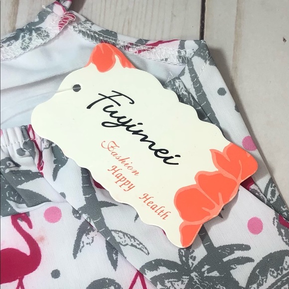 Fugimei 2T Flamingo & Palm Tree Swimsuit - Picture 5 of 6